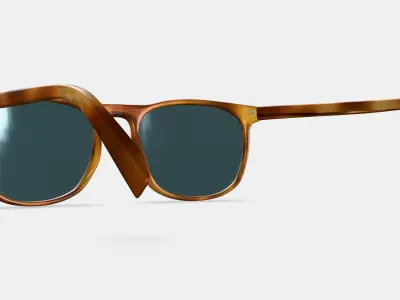 Alvin Sunglasses in English Oak Matte Low-poly 3D model