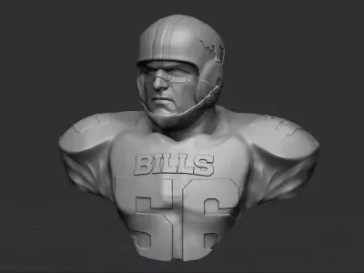 Vintage Buffalo Bills Football Bust 3D print model