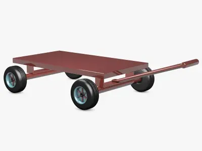 Childish Wagon Low-poly 3D model