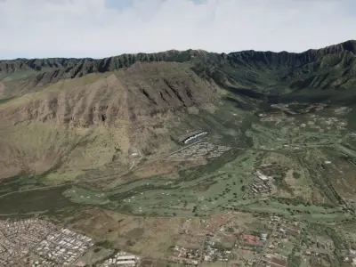Oahu Hawaii  Landscape Unreal Engine  Free 3D model
