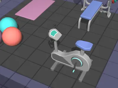 Hyper Casual Gym Low-poly 3D model