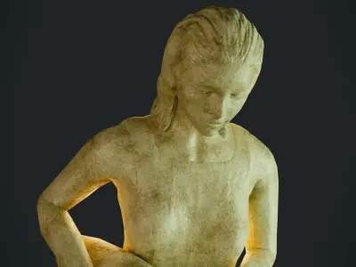 Female Statue Low-poly 3D model