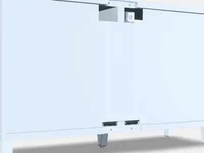 BESTA TV bench with doors 15 Low-poly 3D model