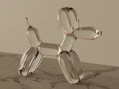 Glass Dog Balloon Free low-poly 3D model