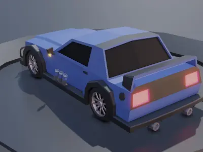 customizable race car  Low-poly 3D model