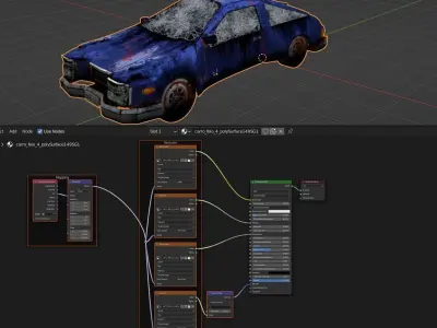 Abandoned Urban Car  Low-poly 3D model