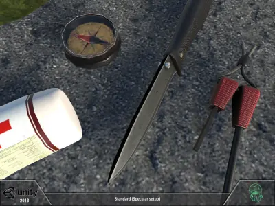 Survival set two backpacks Low-poly 3D model