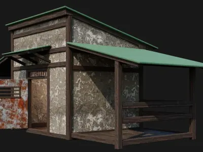 Medieval Houses 52- 4K Textures Game Ready Low-poly 3D model