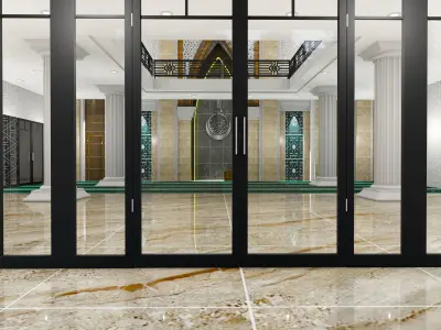 3D design at sketch up Modelling Elegant Modern Mosque  3D model