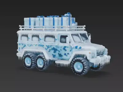 Polar Expedition 6x6 Truck 3D Model Low-poly 3D model