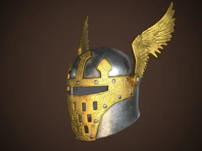 Paladin Helm Low-poly 3D model