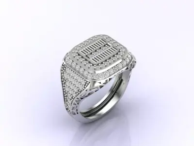Print Ready STL 3DM  Gents Rings Diamond Men Ring  3D print model 73