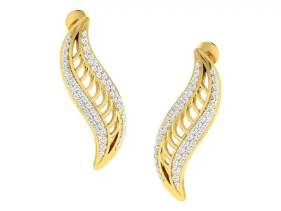 Solitaire Women Drop Earrings 3dm STL OBJ FBX Renders Details 3D print model