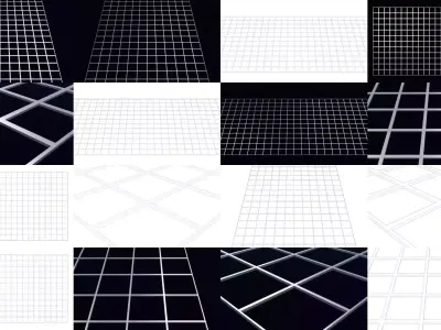 Perforated panel in straight pattern with square hole 3D Model Collection