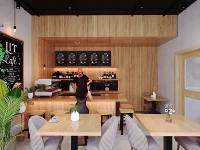 Interior scene  Coffee Shop  3D model