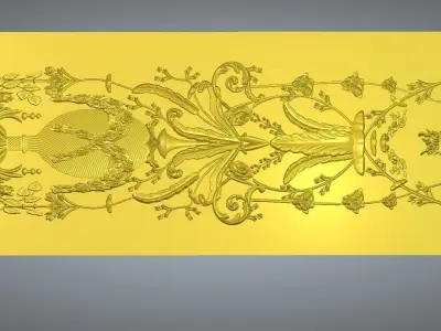 DOOR PANEL WOOD CARVED 3D model