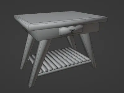 Dark Wooden Console Table Low-poly 3D model