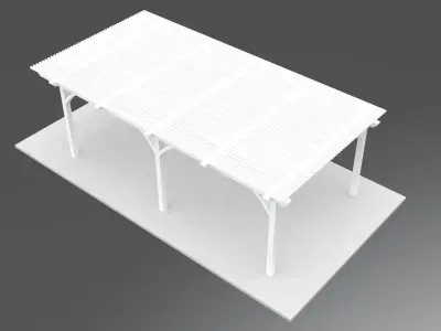Free standing trellis structure architectural landscape element Low-poly 3D model