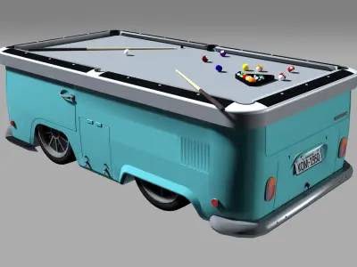 Snooker table - Volkswagen kombi 3D model