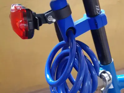 Bicycle cable holder And Rear Light Holder By IMAGINE MYST 3D print model
