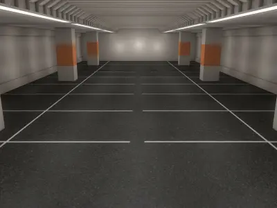 Underground  Car Parking Area 3D model