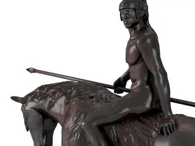 Statuette Horse Man 3D model