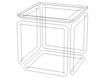 Infinity Cube Wood Table 3D model
