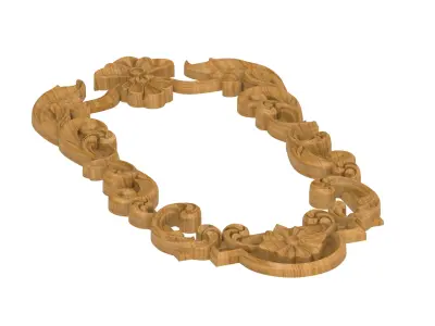 Carved picture frame STL 3D model 128