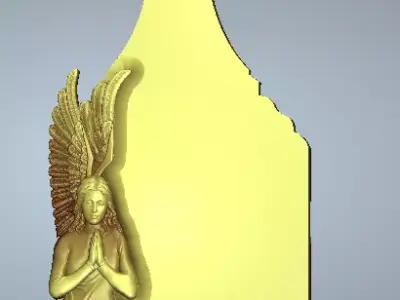 funerary monuments with angel 3D model
