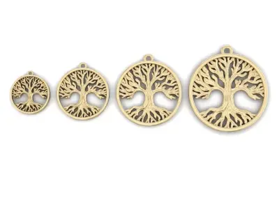 Tree Pendant Earring all size 3D print model