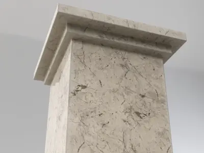 Marble support for sculptures Low-poly 3D model