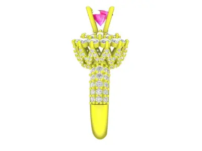 A7357 Luxury Hongkong Style Diamond Engagement Ring 3D print model