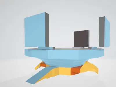 Athelete Racetrack Stadium Low-poly 3D model