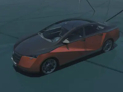 Stingray futuristic car floating in water Free 3D print model