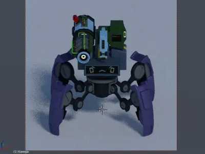 Robot science space military Low-poly 3D model