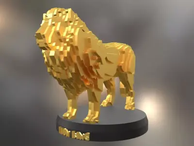 Parametric Lion Low-poly 3D model