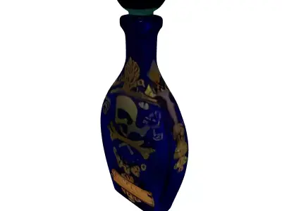 Vintage Blue Poison Bottle Decanter Low-poly 3D model