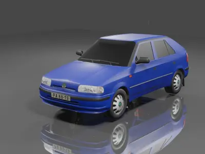 SKODA FELICIA LOW POLY car Low-poly 3D model