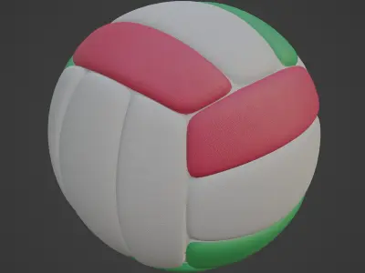 Leather Volleyball Ball 02 3D model