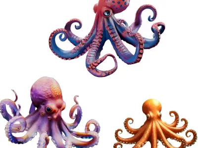Chromatic Octopus Collection - Marine Art Series 3D print model
