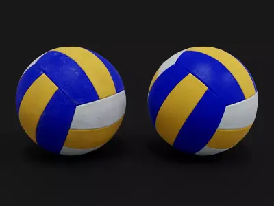 Volleyball with textures 3D model