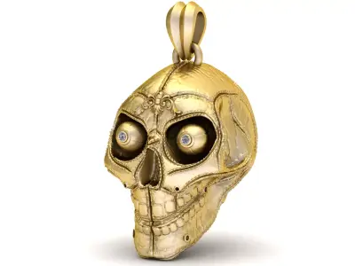 Gold Skull Pendant 3D print model