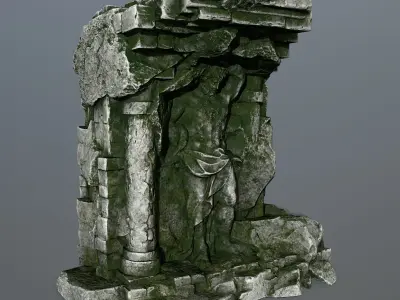 statue stone Low-poly 3D model