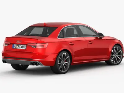 Audi S4 2016 detailed interior 3D model