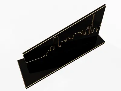 City Plaket Frame Decoration Low-poly 3D model