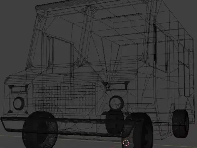 ice cream truck Low-poly 3D model