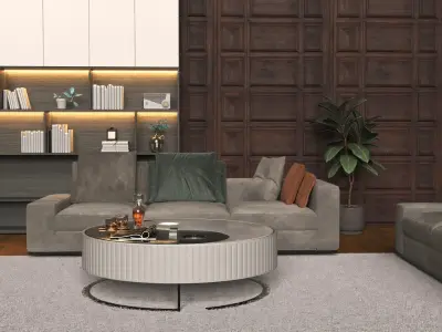 Coffee table  ying yang 3D model