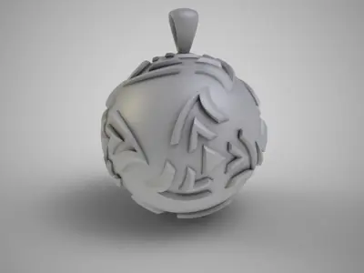 Twisted Sphere Necklace 3D print model