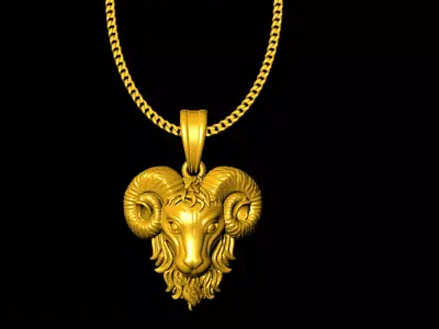 Goat pendant charms - one inch pendant 3D print model
