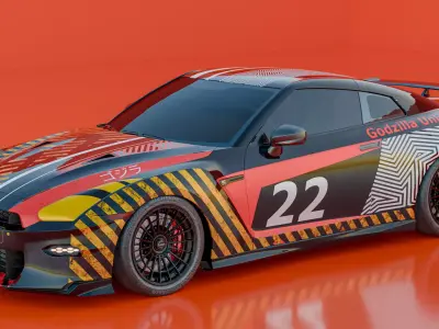 Nissan GTR with Custom Livery 3D model